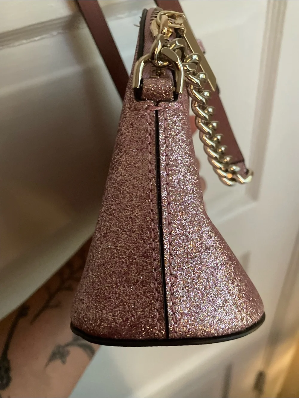 NWOT Kate Spade Glitter Pastel Pink Crossbody Shoulder Bag